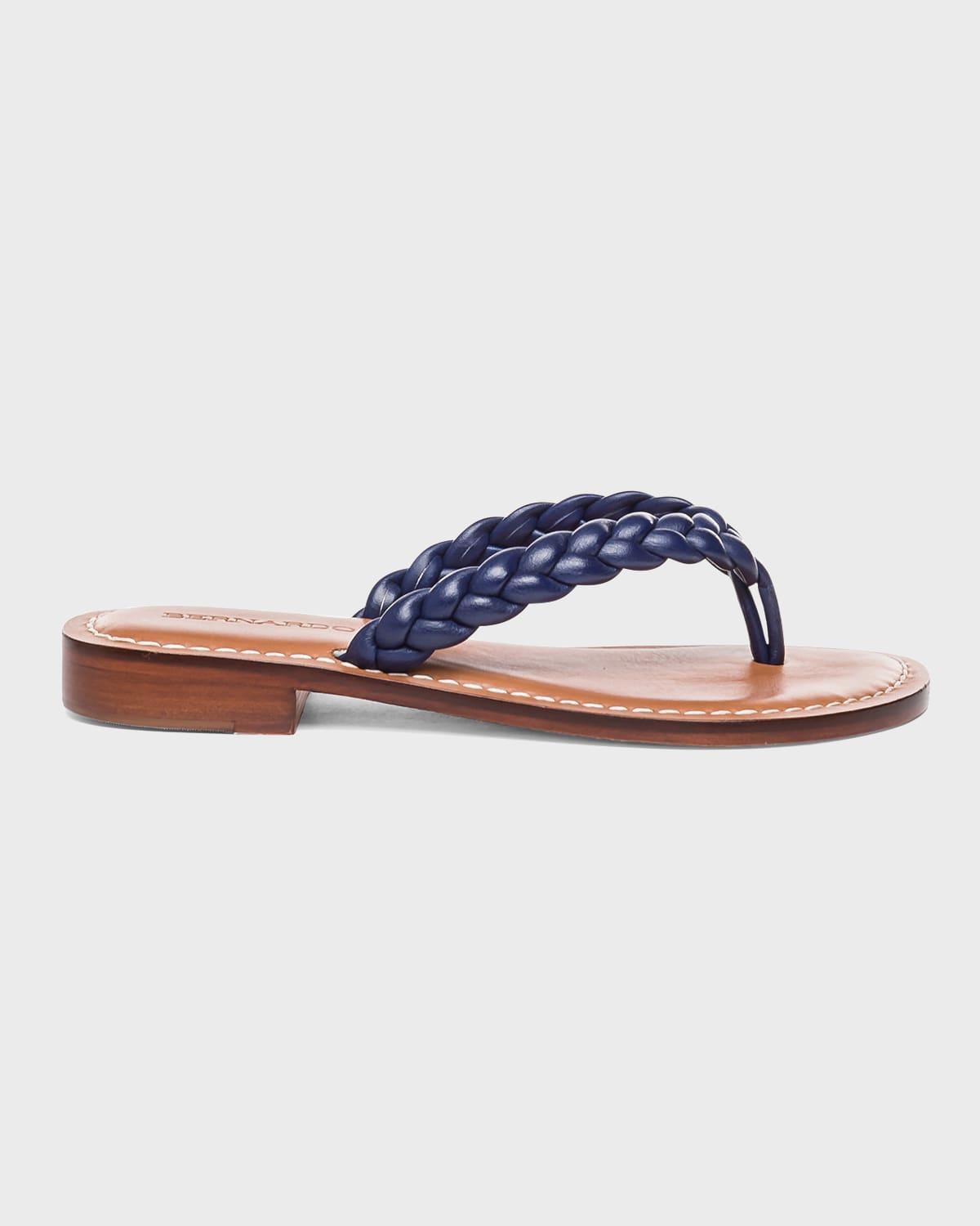 Theo Braided Leather Thong Sandals Product Image