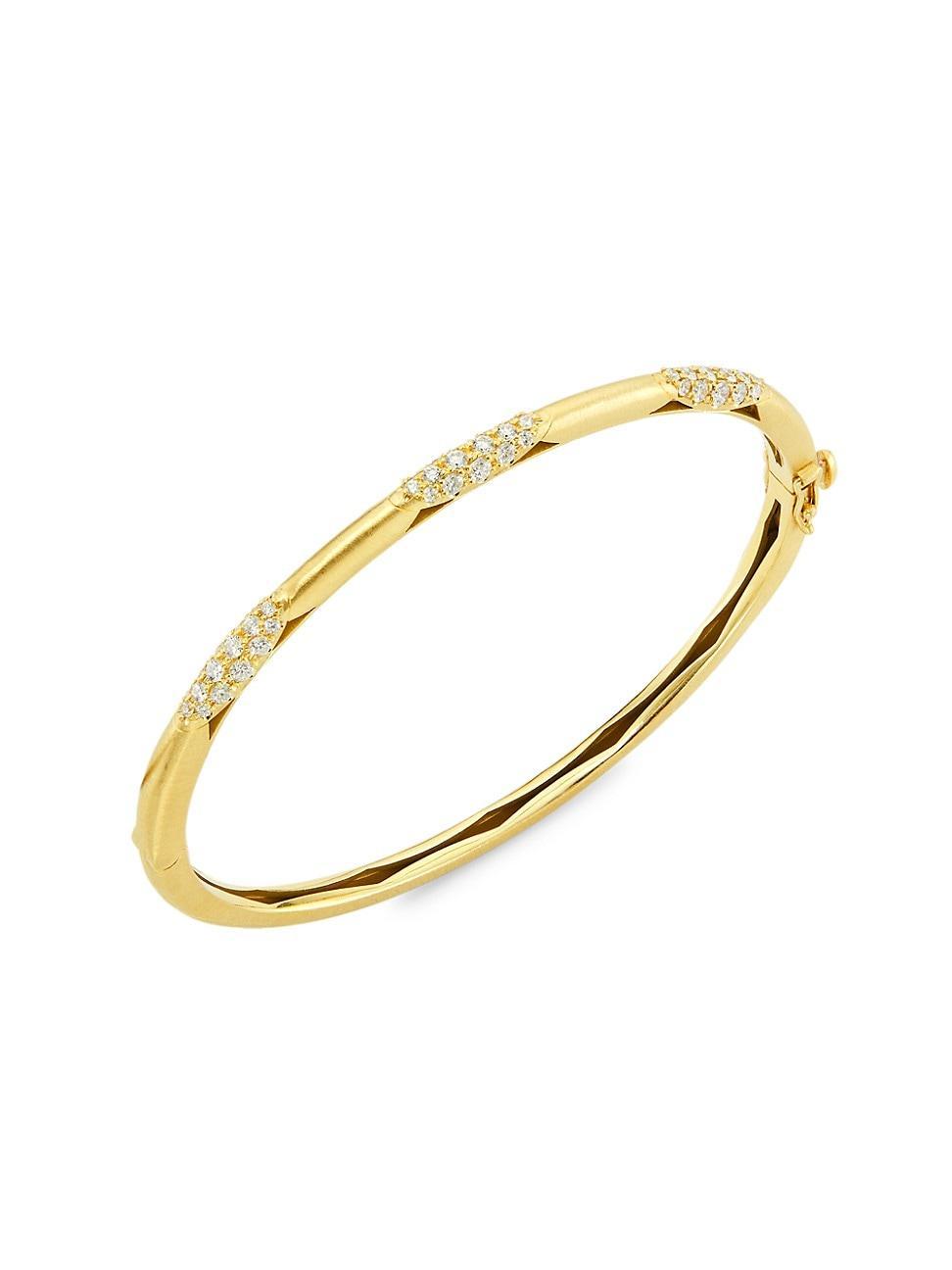 Womens Crescent Eclipse 18K Yellow Gold & 0.94 TCW Diamond Bangle Product Image