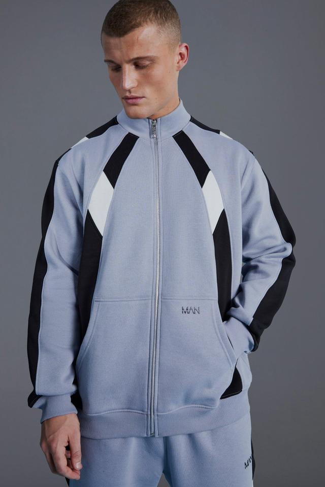 Man Active Oversized Colour Block Track Top | boohooMAN USA Product Image