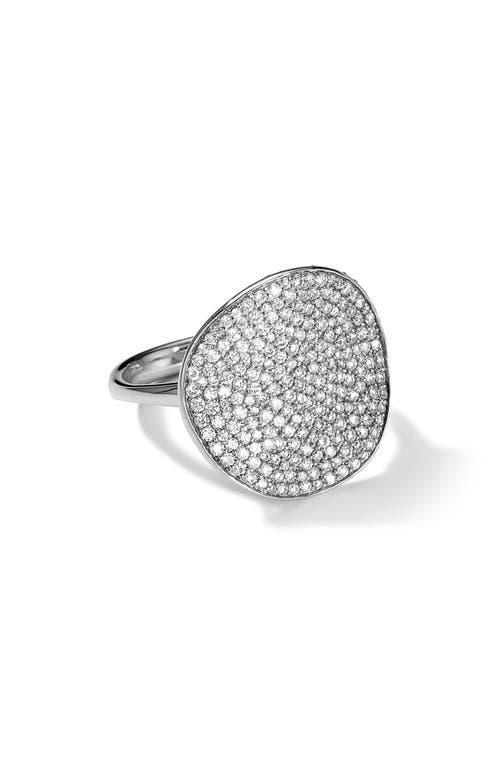 Large Flower Ring in Sterling Silver with Diamonds Product Image