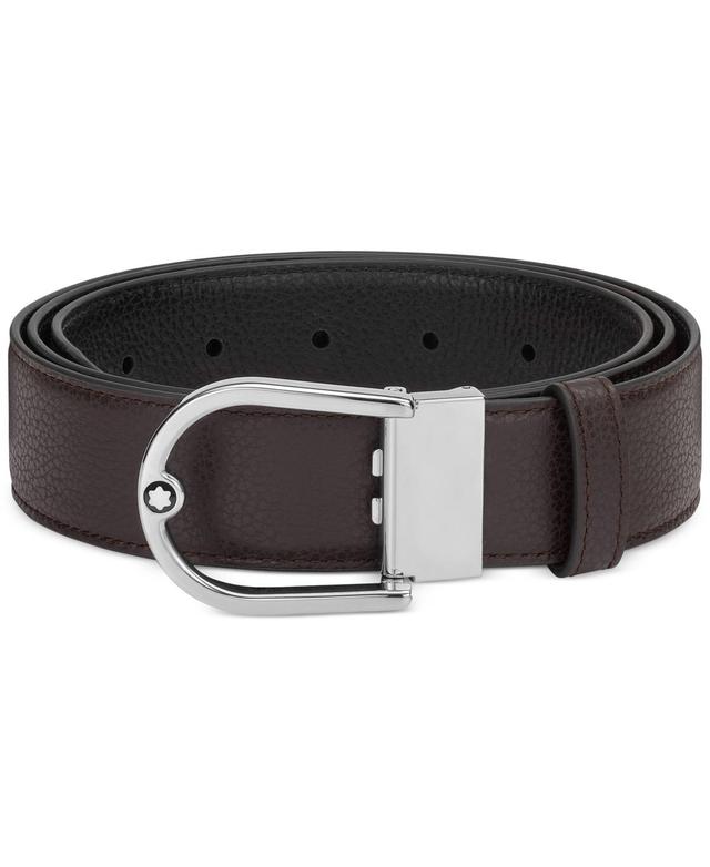 Montblanc Mens Reversible Leather Horseshoe Buckle Belt Product Image