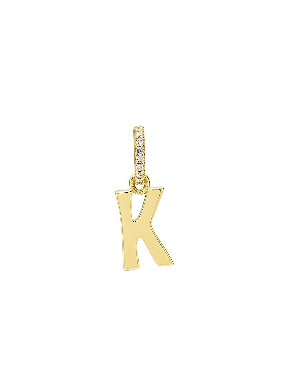 Womens Alphabet 14K Yellow Gold & 0.045 TCW Diamond Letter Charm Product Image