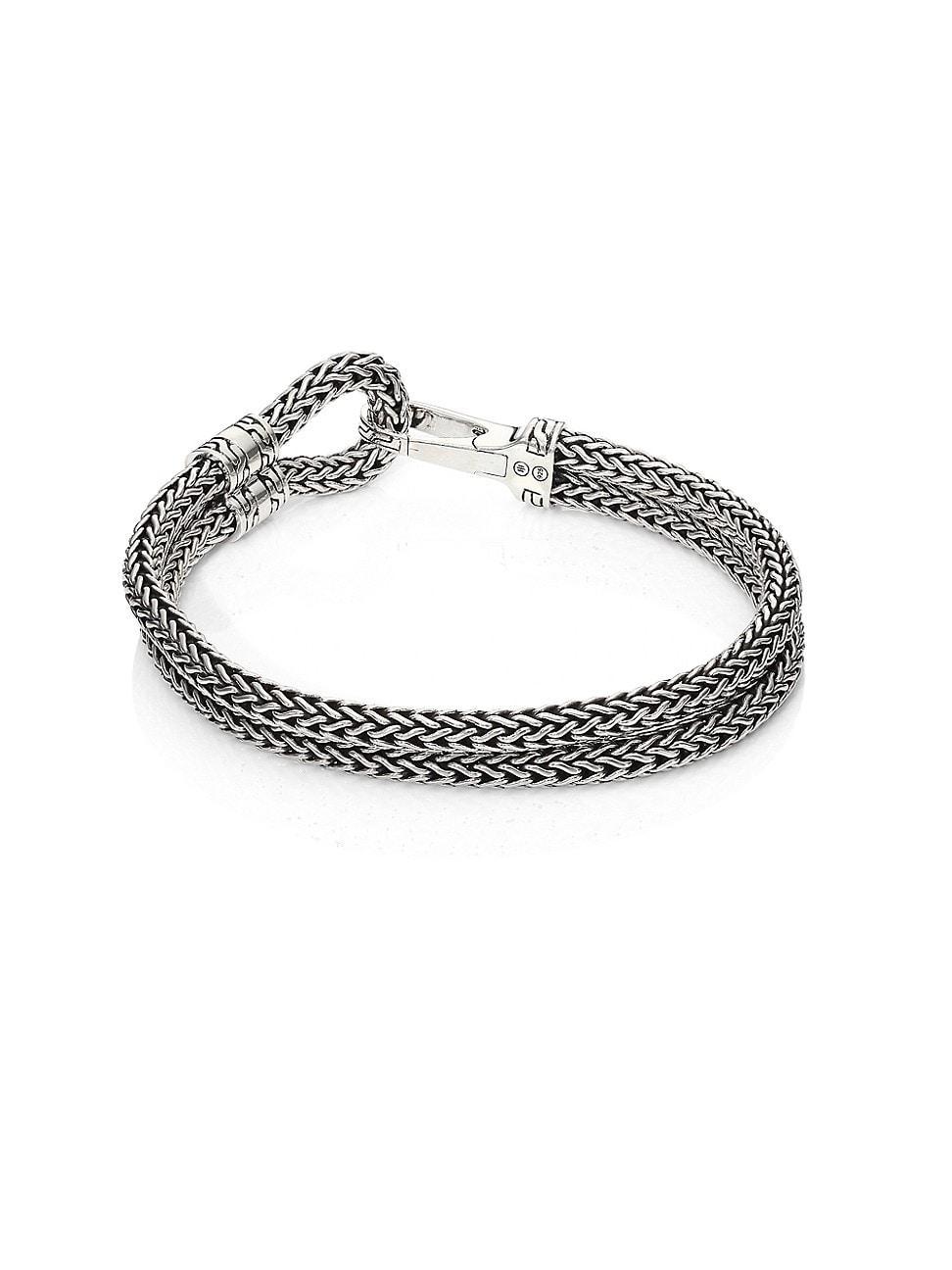 John Hardy Mens Sterling Silver Classic Chain Double-Row Bracelet Product Image