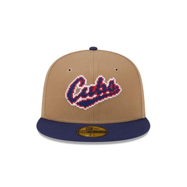 Chicago Cubs Classic 8-Bit Wordmark 59FIFTY Fitted Hat Male Product Image