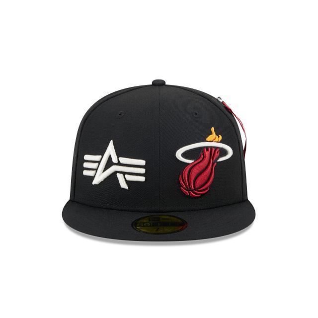 Alpha Industries X Miami Heat Dual Logo 59FIFTY Fitted Hat Male Product Image