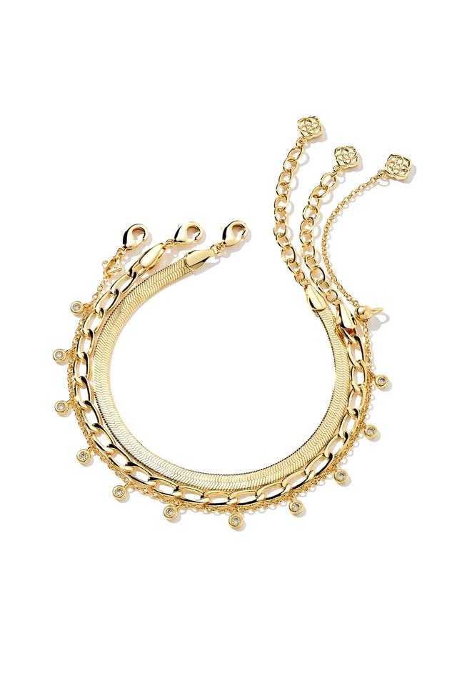 KENDRA SCOTT Kassie Set Of 3 Chain Bracelet Gold Metal Product Image