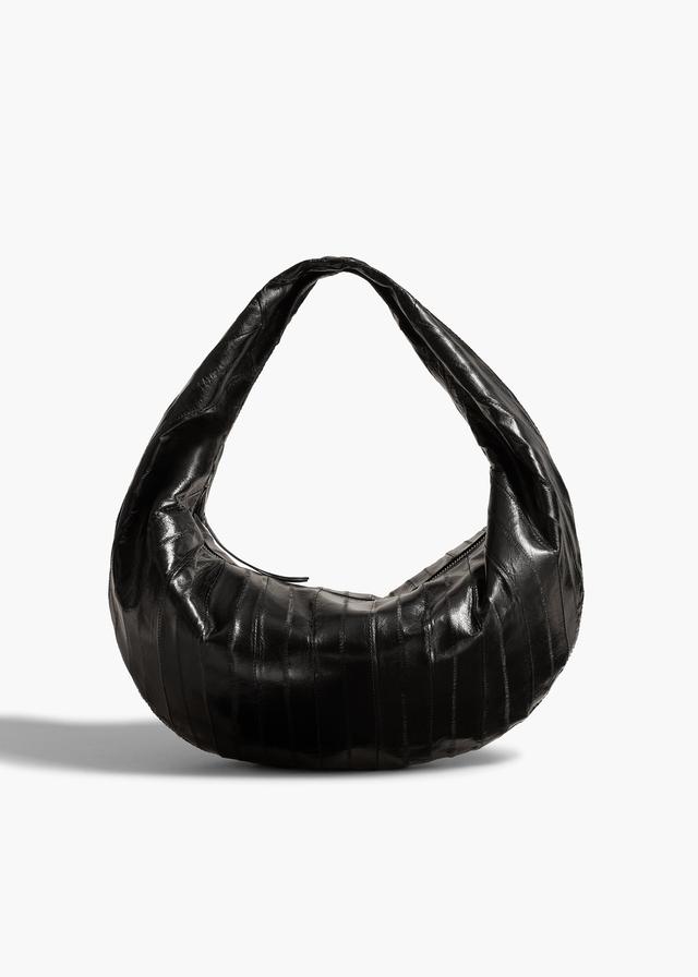 Medium Olivia Hobo in Black Eel Leather Product Image