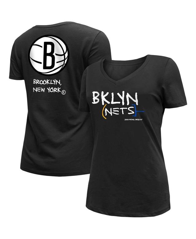 Womens New Era White Brooklyn Nets 2022/23 City Edition V-Neck T-shirt Product Image