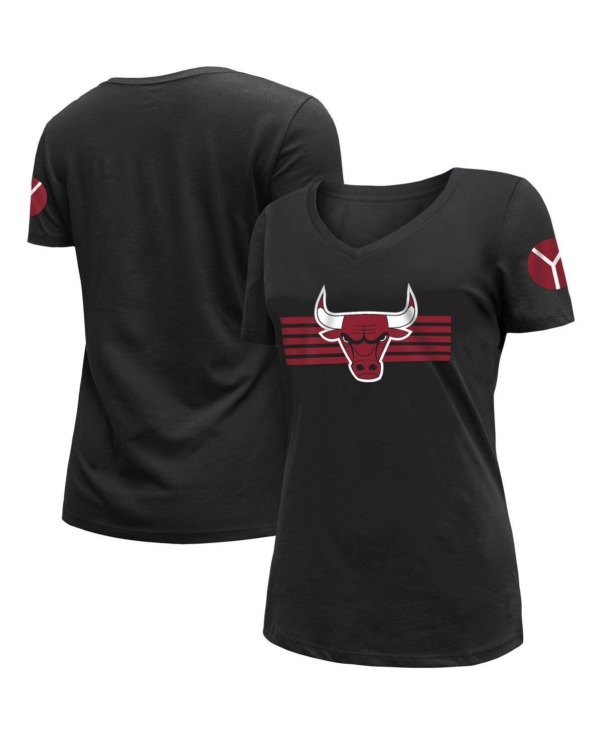 Womens New Era Black Chicago Bulls 2022/23 City Edition V-Neck T-shirt Product Image