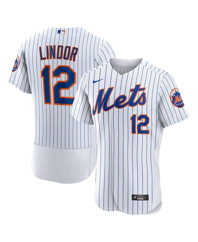 Mens Nike Francisco Lindor White New York Mets Home Authentic Player Jersey - White Product Image