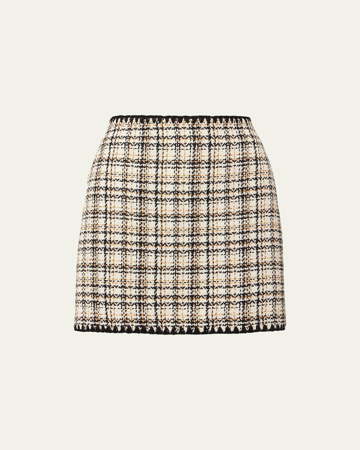 Veronica Beard Ohemia Plaid Tweed Miniskirt Product Image