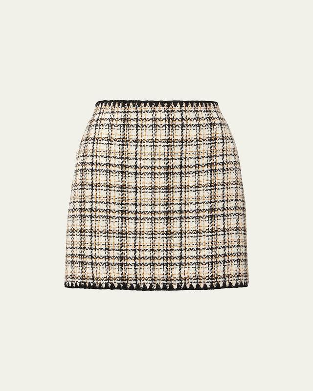 Ohemia Tweed Crochet-Trim Mini Skirt Product Image