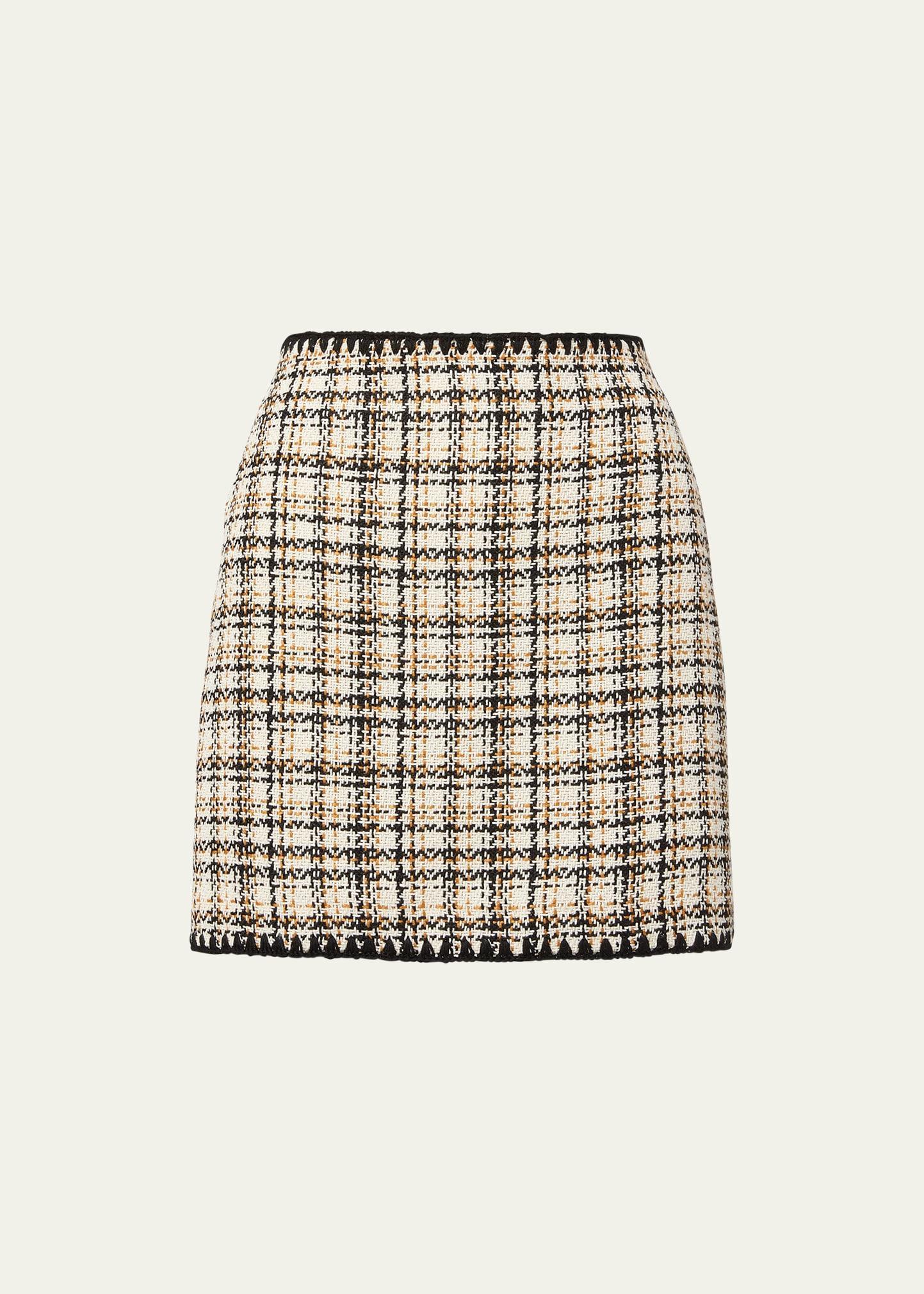 Veronica Beard Ohemia Plaid Tweed Miniskirt Product Image