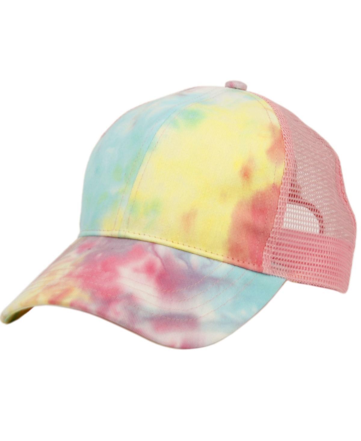 Womens Ponytail Messy Buns Tie Dye Truck Mesh Ponycap Hat Product Image