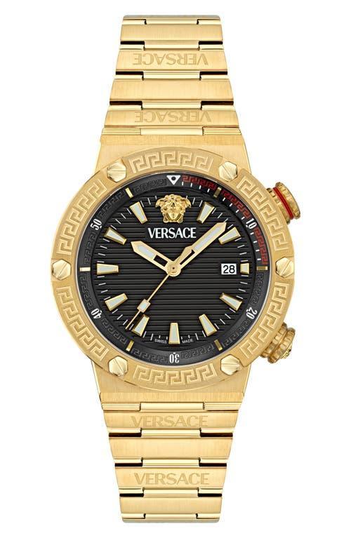 VERSACE Greca Logo Diver Watch, 43mm In Gold Product Image