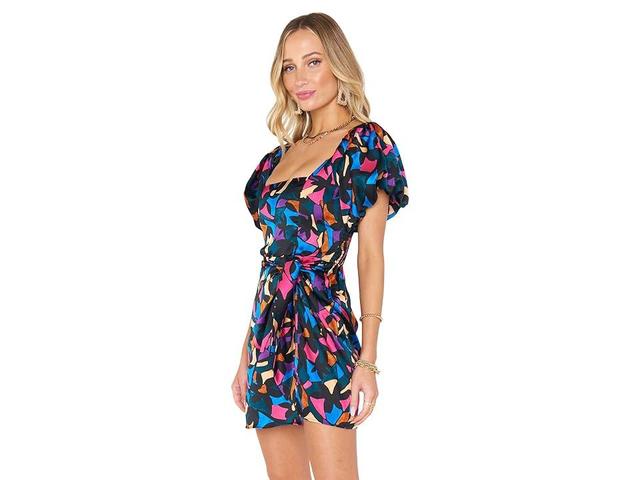 Show Me Your Mumu Danielle Mini Dress (Mosaic Magic Luxe Satin) Women's Clothing Product Image