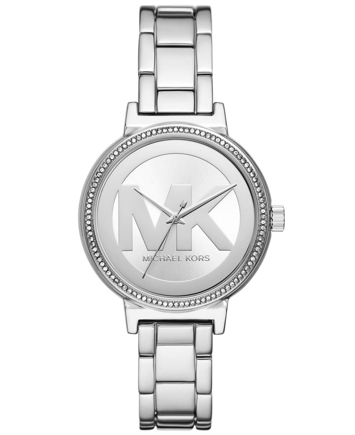 Michael Kors Womens Sofie Three-Hand Silver-Tone Stainless Steel Watch 36mm - Silver-Tone Product Image