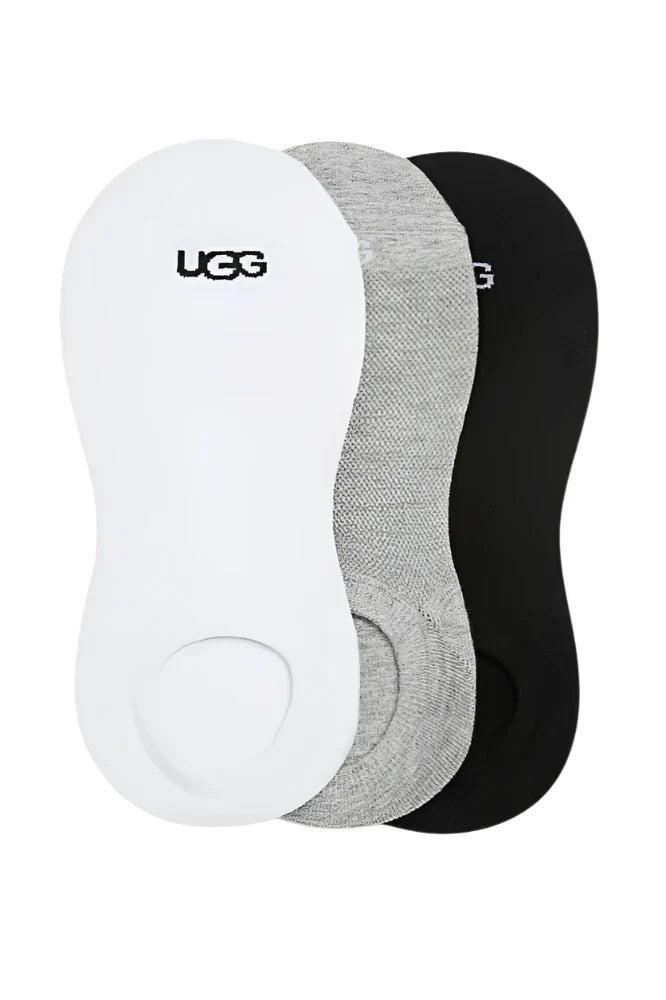 UGG® Stela No Show 3 Pack Socks White/Grey/Black Product Image