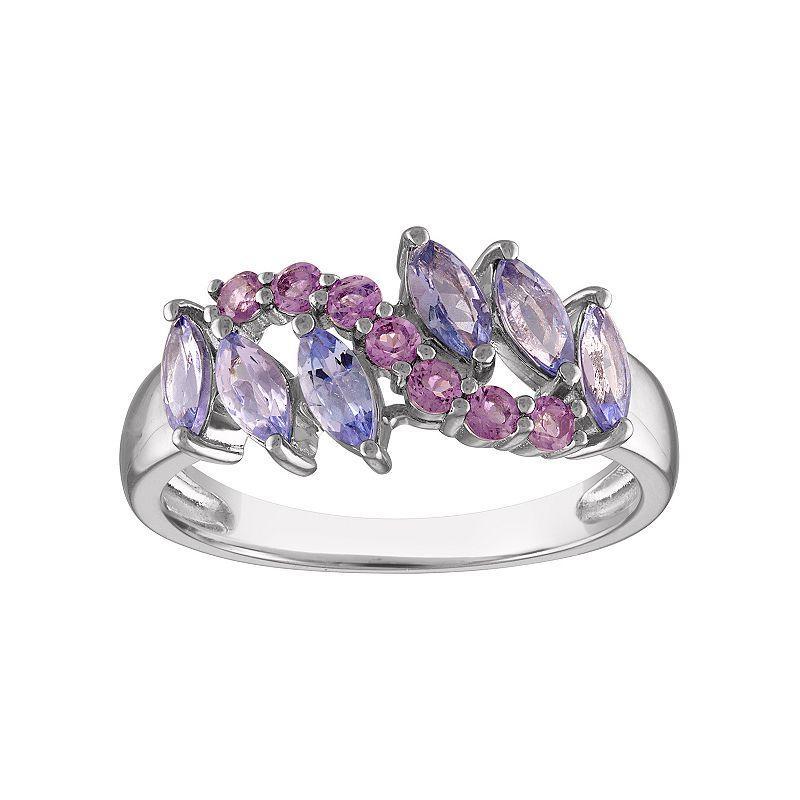 Tiara Sterling Silver Amethyst & Tanzanite Ring, Womens Product Image