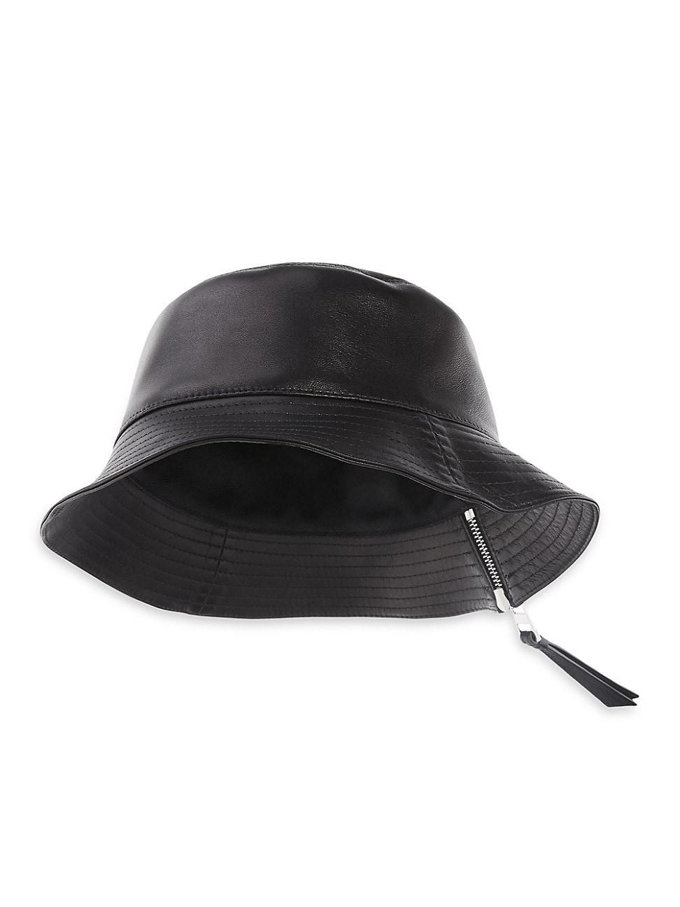 Fisherman Zip Leather Bucket Hat Product Image