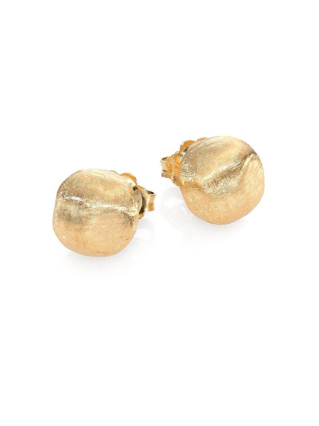 Womens Africa 18K Yellow Gold Ball Stud Earrings - Gold Product Image