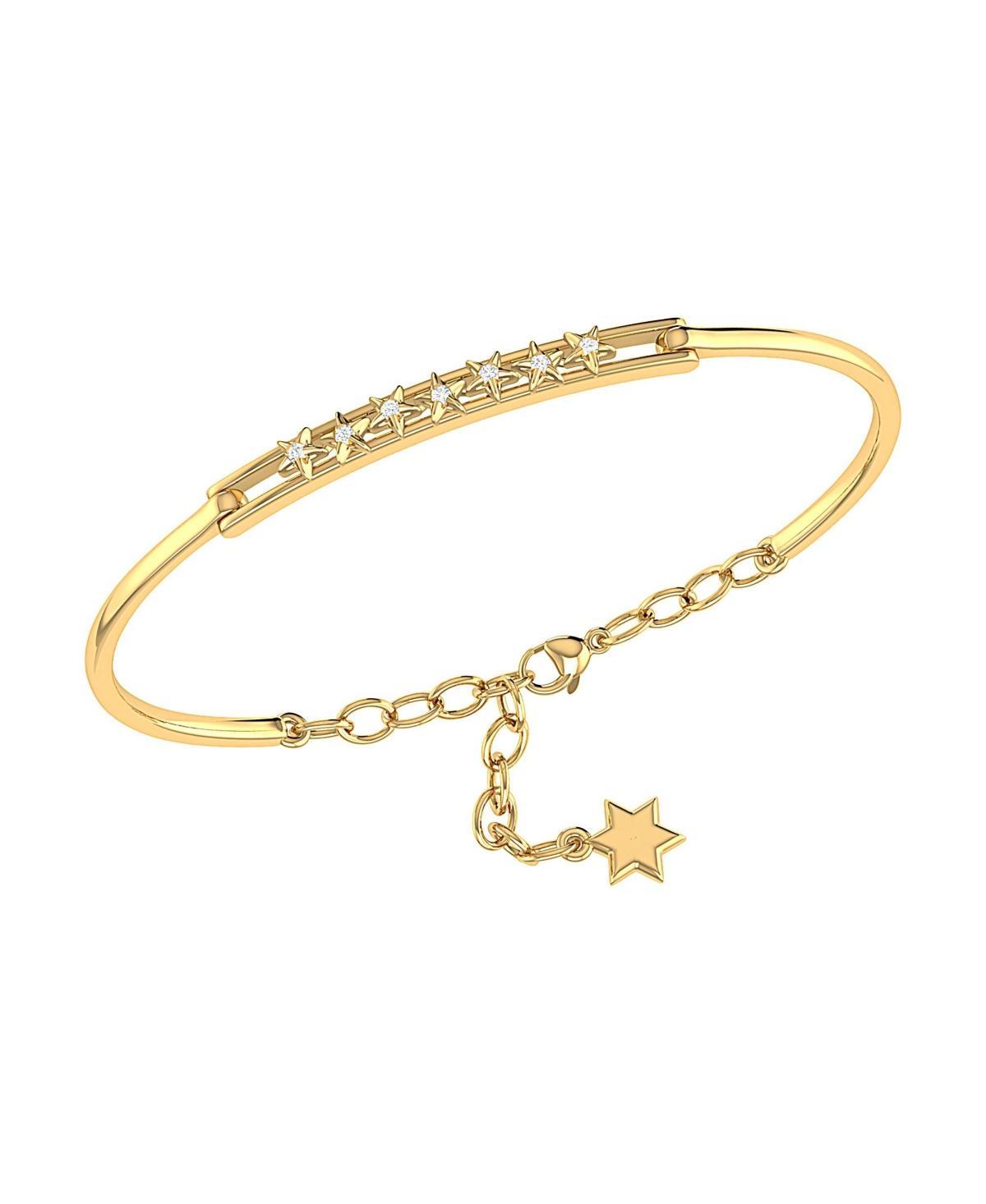 LuvMyJewelry Starry Lane Design Sterling Silver Diamond Women Bangle Product Image