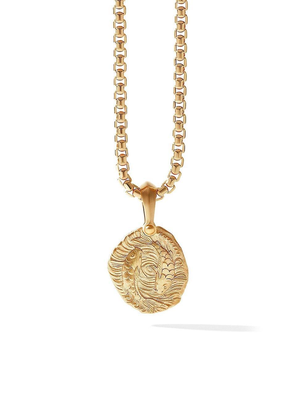 Mens Pisces Amulet in 18K Yellow Gold Product Image