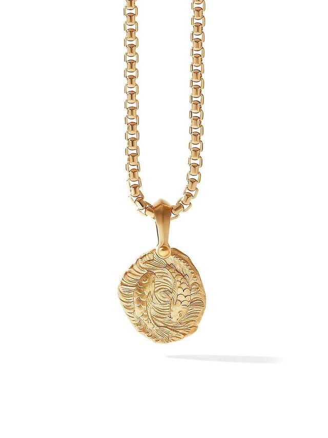 Mens Pisces Amulet in 18K Yellow Gold Product Image