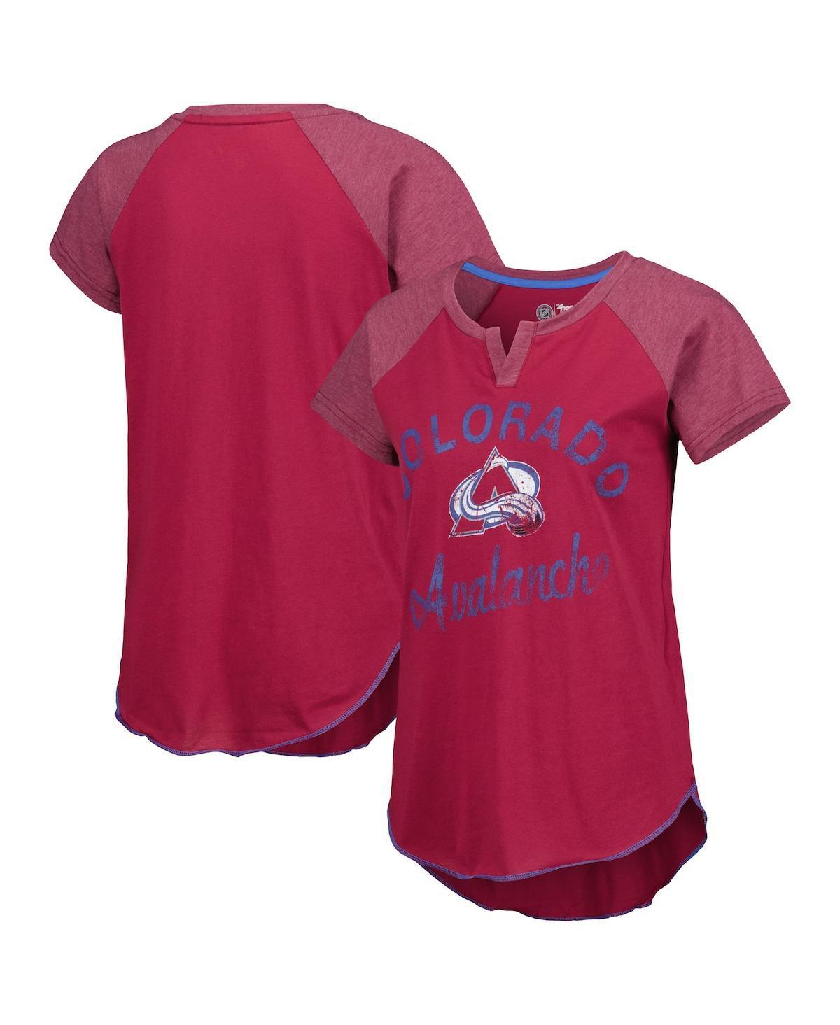 Womens Starter Burgundy Colorado Avalanche Grand Slam Raglan Notch Neck T-Shirt Product Image