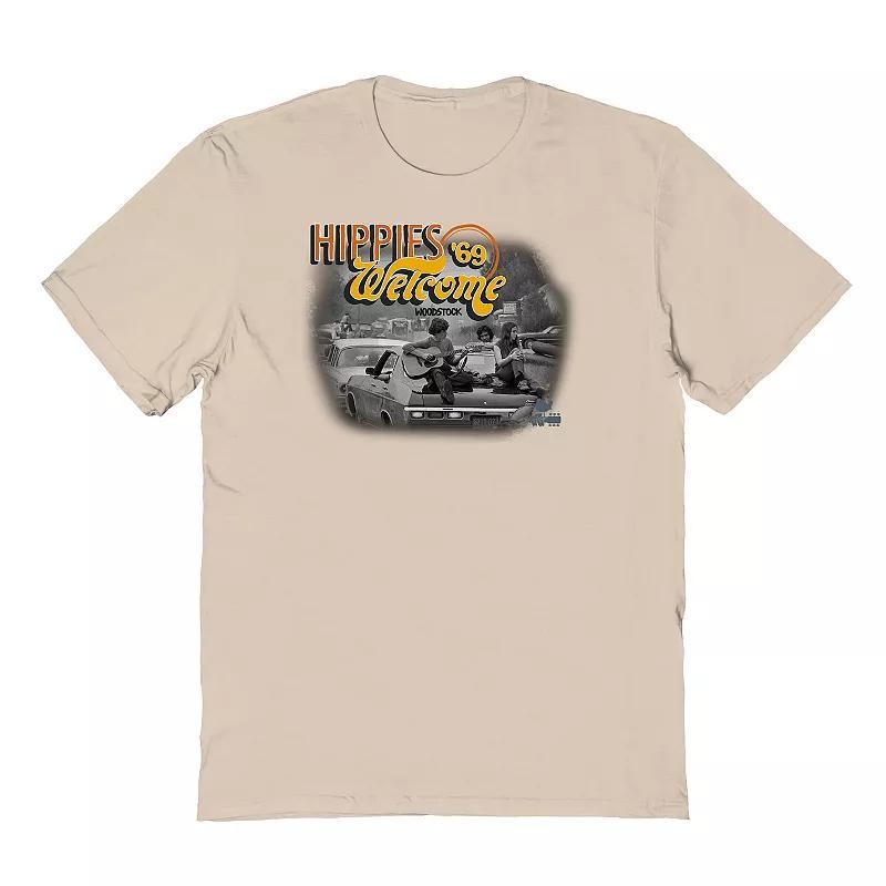 Mens Hippies Welcome Graphic Tee Brown Product Image