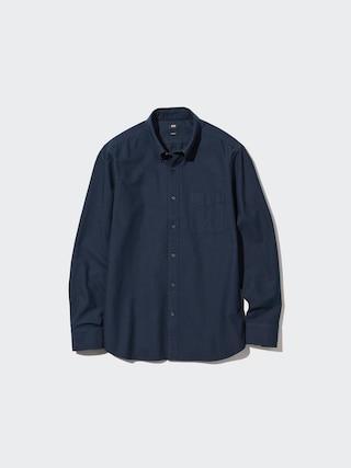 Mens Oxford Slim Shirt Navy Medium UNIQLO US Product Image