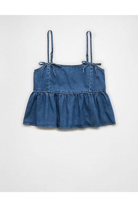 AE Denim Babydoll Bow Cami Tank Top Women's Product Image