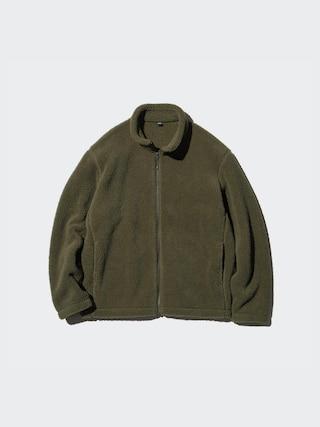 Mens Fleece Full-Zip Jacket Pile-Lined Olive Medium UNIQLO US Product Image