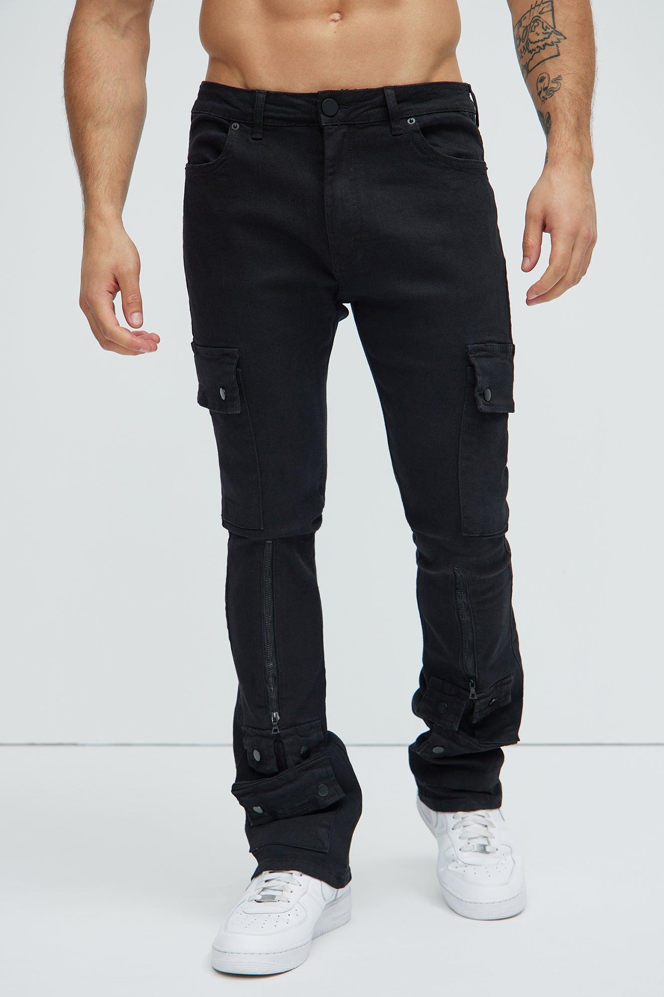 On The List Cargo Flare Pants - Black Product Image