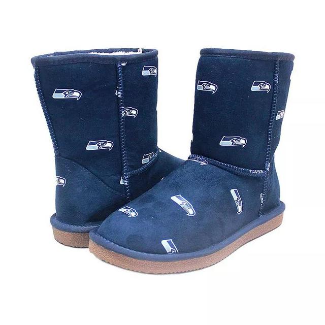 Womens Cuce College Seattle Seahawks Allover Logo Boots Blue Product Image