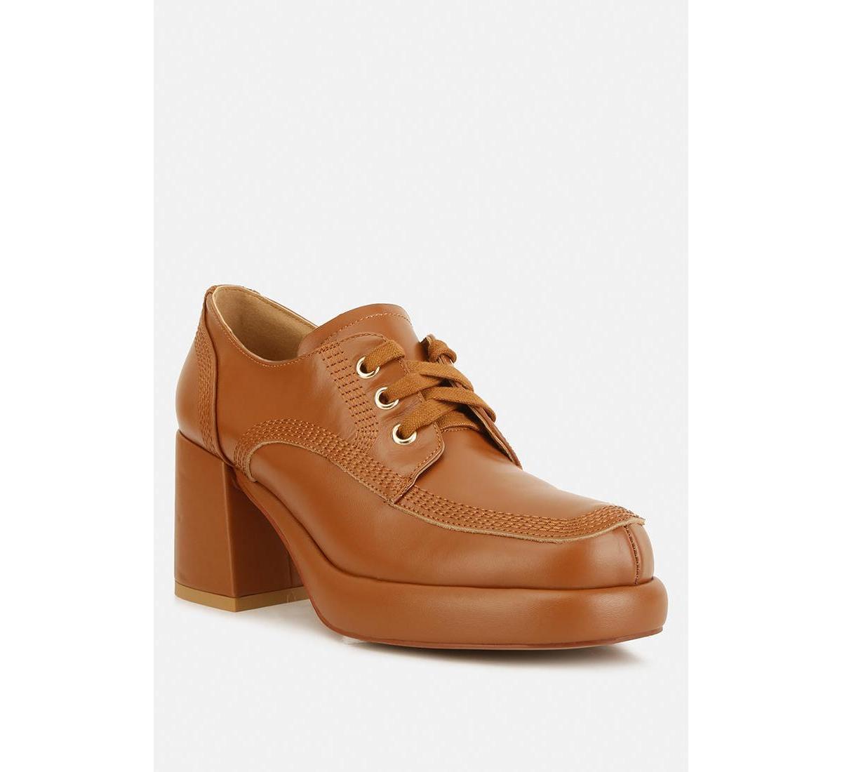 Zaila Womens Leather Block Heel Oxfords product image