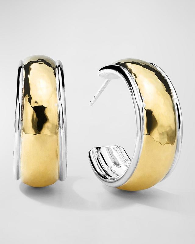 Womens Chimera Sterling Silver & 18K Gold Classico Tapered Dome Hoop Earrings Product Image