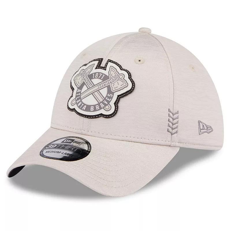 Mens New Era Cream Atlanta Braves 2024 Clubhouse 39THIRTY Flex Fit Hat Product Image