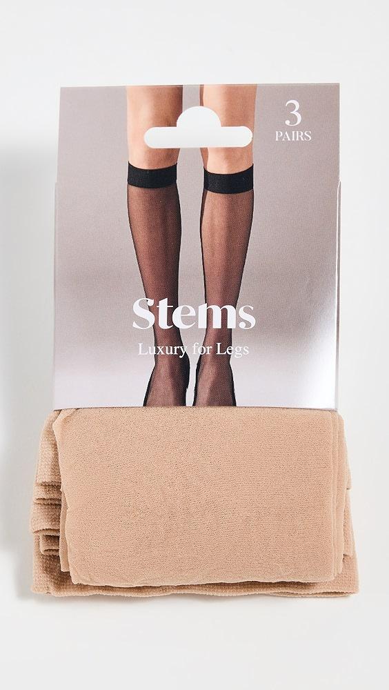 Stems Essential Sheer Knee Socks Set Of Three | Shopbop Product Image