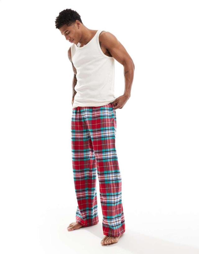 ASOS DESIGN tartan lounge pant in red Product Image