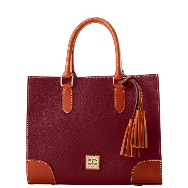 Dooney & Bourke Womens Pebble Grain Leather Satchel Bag in Bordeaux Product Image