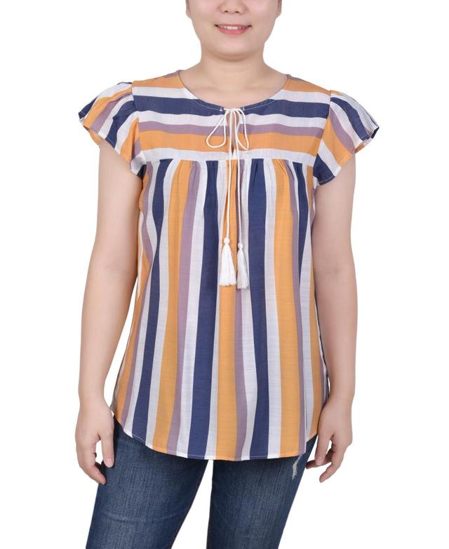 Petite Size Drawstring Neck Top Product Image