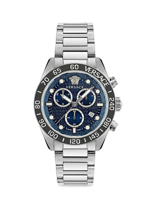 Mens Greca Dome Chrono Two-Tone Stainless Steel Watch Product Image