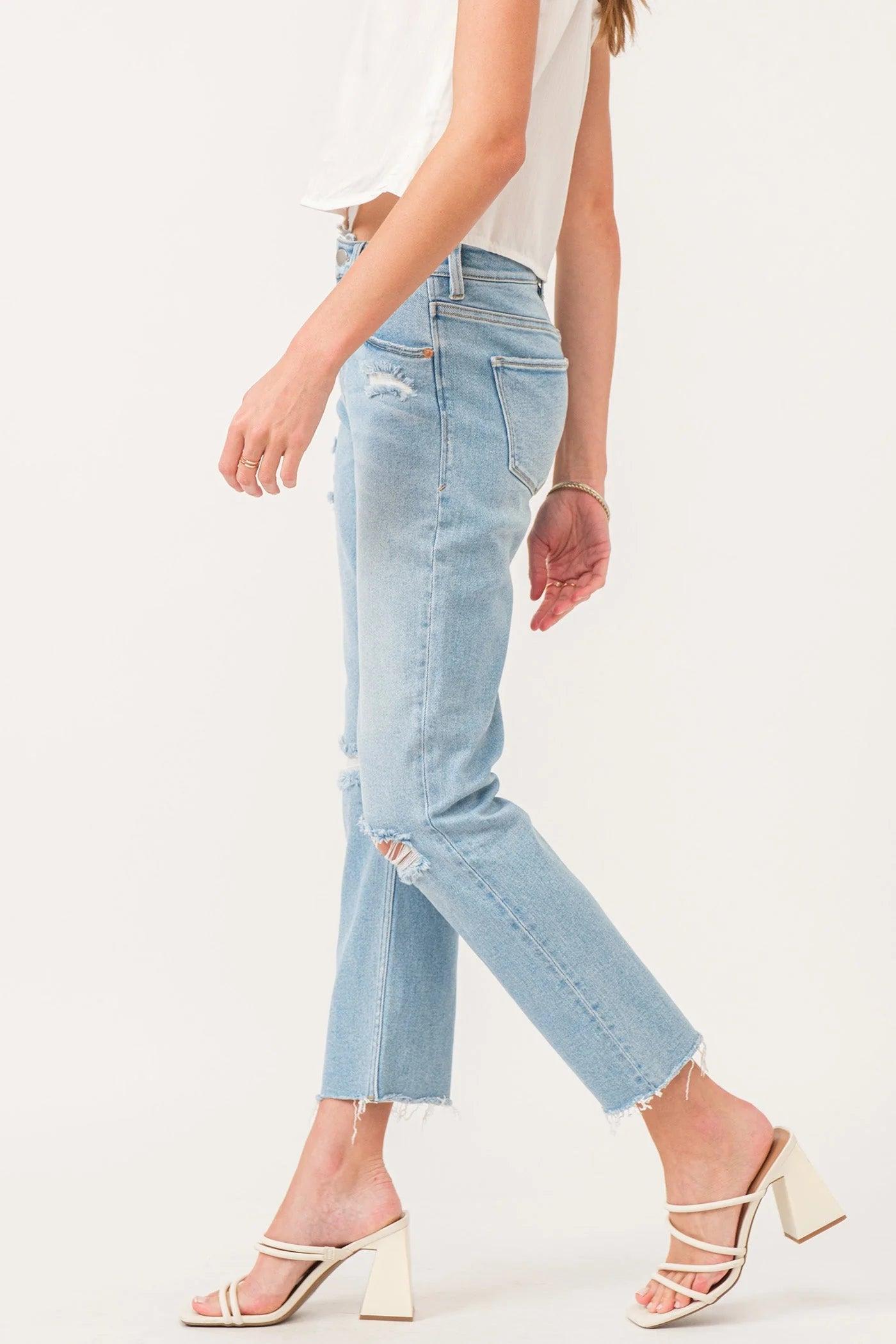 Jodi Super High Rise Cropped Straight Jeans Product Image