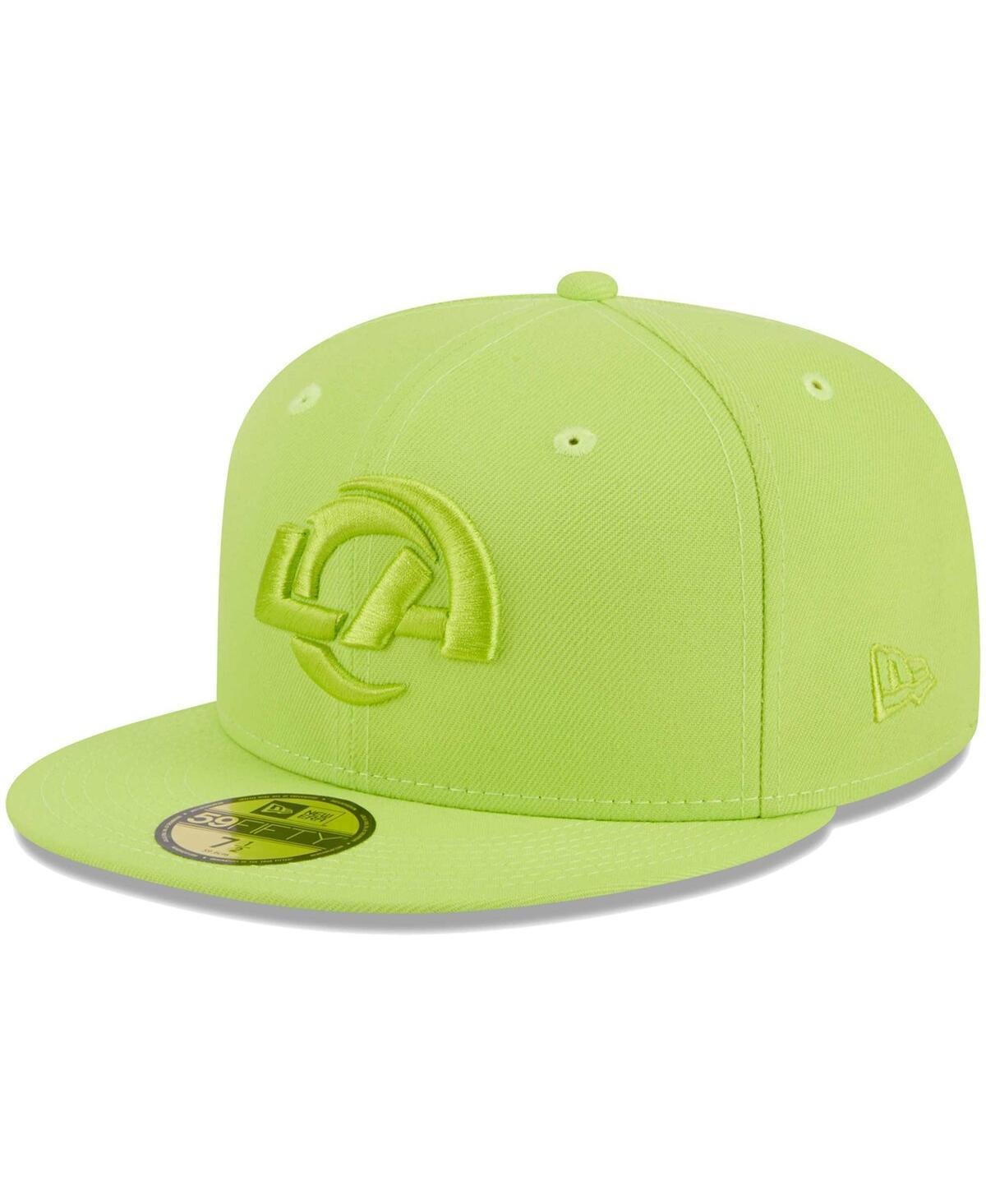 Mens New Era Neon Green Los Angeles Rams Color Pack Brights 59FIFTY Fitted Hat Product Image