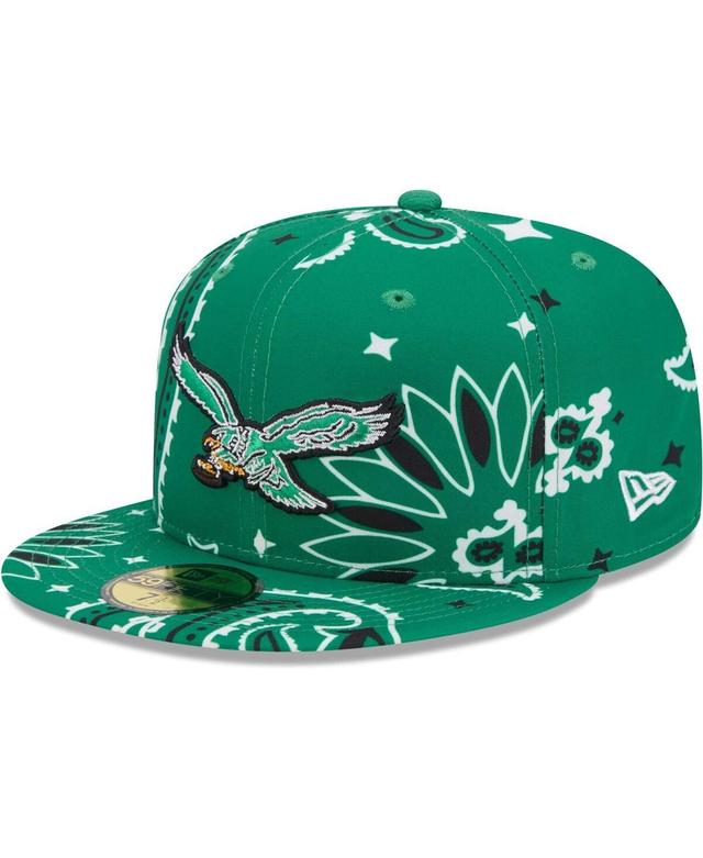 Mens New Era Kelly Philadelphia Eagles Throwback Paisley 59FIFTY Fitted Hat Product Image