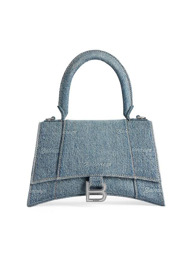 Womens Hourglass Small Top Handle Handbag Girly Allover Denim Product Image