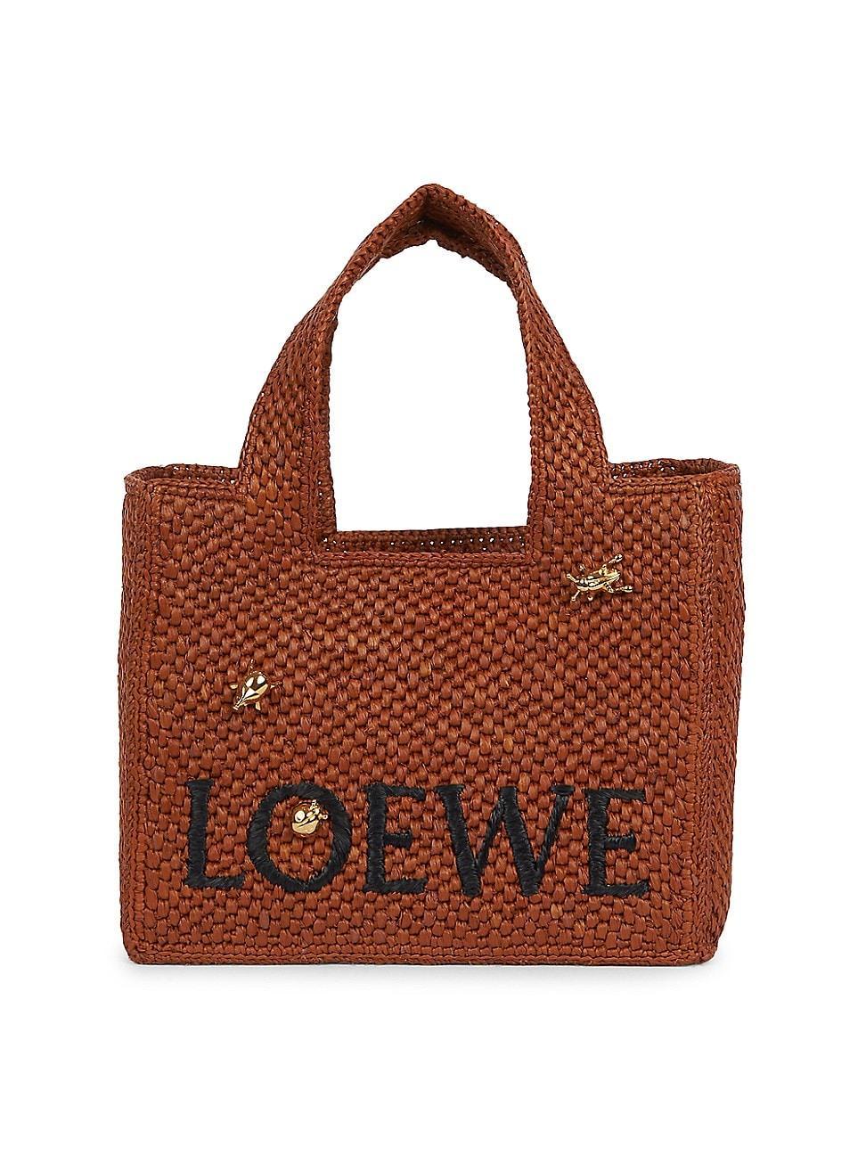 Womens LOEWE x Paulas Ibiza Small Logo Raffia Tote Bag product image