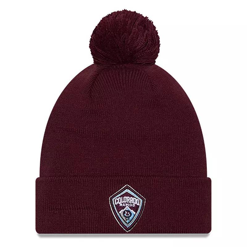 Mens New Era Burgundy Colorado Rapids Jersey Hook Cuff Knit Hat with Pom Product Image