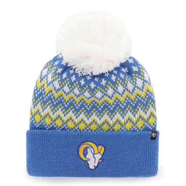 Womens 47 Royal Los Angeles Rams Elsa Cuffed Knit Hat with Pom Product Image